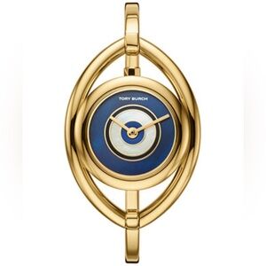 Tory Burch Women's Evil Eye Gold-Tone Stainless Steel Bangle Bracelet Watch 25mm